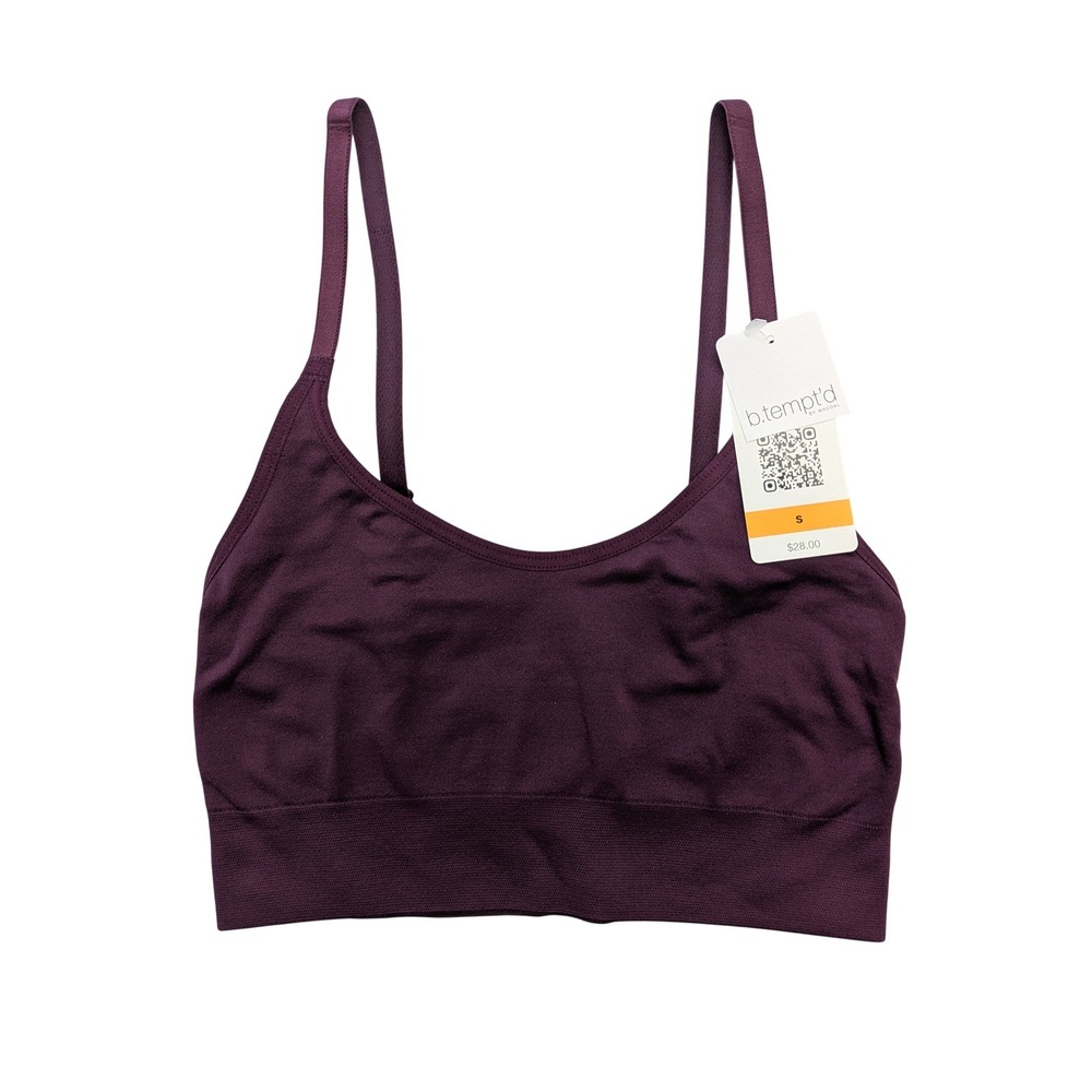 b.tempt'd by Wacoal 910240 Comfort Intended Bralette Wireless Small Burgundy NWT